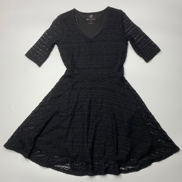 Degree Lace Black Vneck 1/2 Sleeve Dress Small - Picture 1 of 9